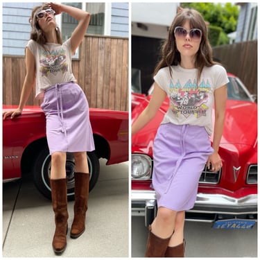 70s 80s Lavender purple Wrap Skirt darling S M 