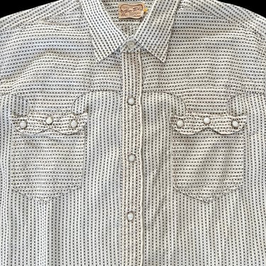 Vintage 1950s TEM TEX Western Shirt ~ size M to L ~ Cowboy ~ Rockabilly ~ Pearl Snap Button ~ 
