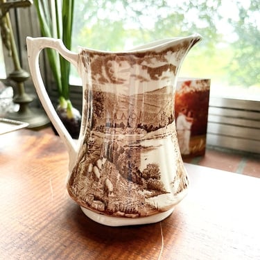 Handmade English Transferware Pitcher/Vase