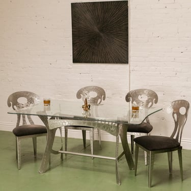 Industrial Post Modern Dining Set