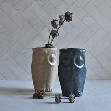 ceramic owl tumbler 