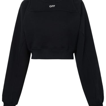 Off-White Black Cotton Hoodie Woman