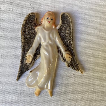 Vintage Angel, Hard Plastic, Glitter Angel, Christmas Decor, Repurpose, Crafting Supplies, Shadow Box 