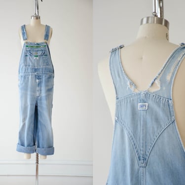distressed vintage overalls | 70s 80s vintage Liberty faded thrashed women's men's denim overalls vintage workwear 