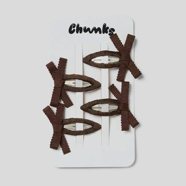 Bow Snap Clips - Brown