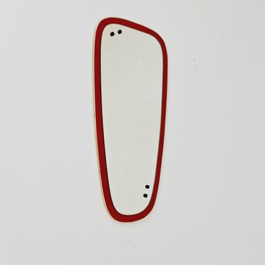 Mid Century asymmetric German brass Original kidney wall mirror from the 60s Rockabilly By Zier 