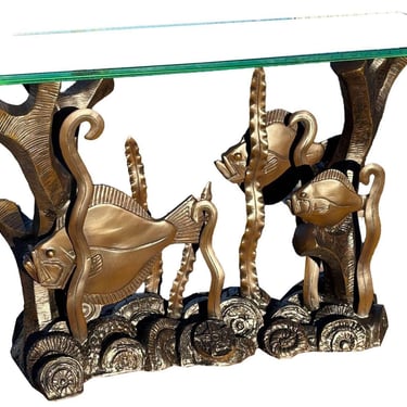 Restored Aquatic Bronze Console Table by Phyllis Morris | Harvey's on ...