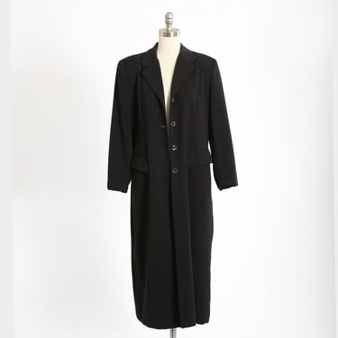 90s black wool coat 