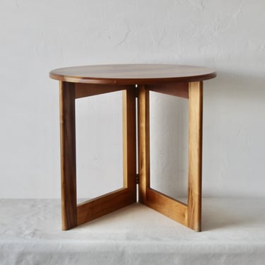 Adrian Reed for Princes Design Works Style Round Wood Foldable Side Table 