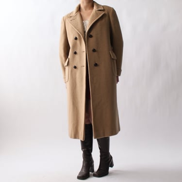 Vintage Caramel Fuzzy Wool Coat