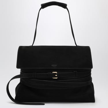 Moschino Small Black Suede Shoulder Bag Women