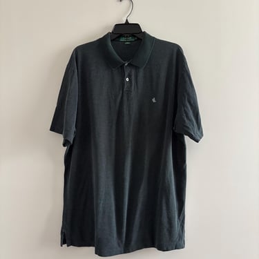 VTG Lauren Ralph Lauren Polo Shirt Green Polka Dot Cotton Men XL Preppy PERU 