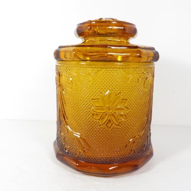 Vintage Tiara Amber Glass Canister by Indiana Glass - Tiara Sandwich Glass Canister 