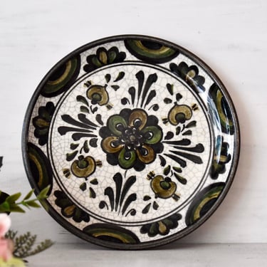 Vintage Small Ceramic Decorative Plate Wall Decor Hand Painted Ceramic Plate Home Decor Rustic Decor German Collection Ceramic 