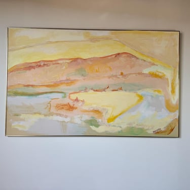 Large - 1981 Vintage Expressionist Abstract Acrylic Painting by Packard, Framed 