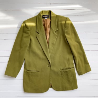 green wool jacket 80s vintage acid chartreuse green cashmere blazer 