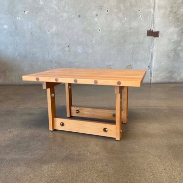 Japanese Maple Butcher Block Coffee Table Side Table 1960