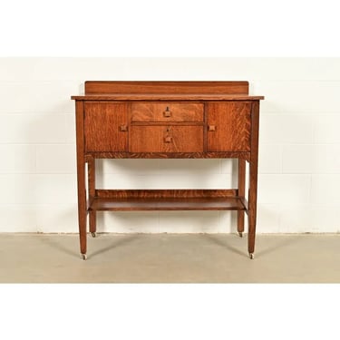English Oak Barley twist Sideboard, buffet c. 1920s, | Rust