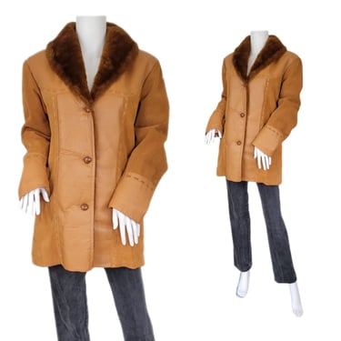 Pioneer Wear 1970's Western Rust Brown Leather Coat I Jacket I Sz Lrg 