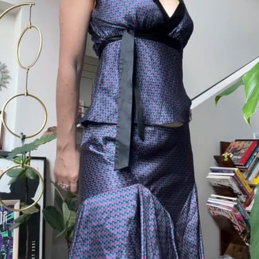 VTG y2k Studio M Silk Skirt Set 