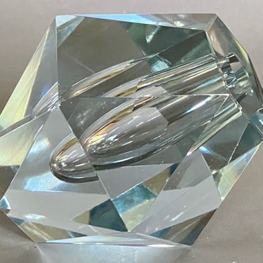 Asta Stromberg Strombergshyttan Orrefors Diamond Glass Bud Vase 1960s Sweden 