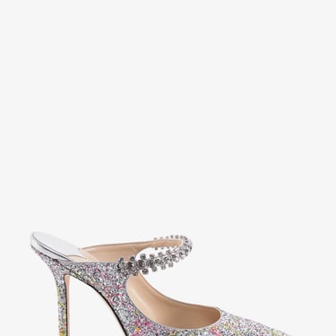 JIMMY CHOO WOMAN  Leather mule with all-over glitters