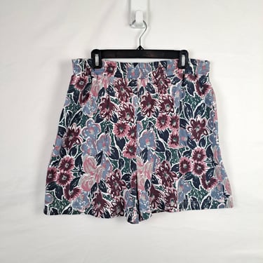 Vintage 90s Dusty Purple Floral Lounge Shorts 