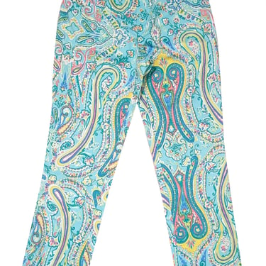 Ralph Lauren - Mint Green w/ Multicolor Paisley Print Cotton Pants Sz 4