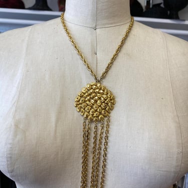 vintage 1960s avant garde tassel necklace / pendant, 60s mod, costume jewelry 