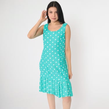 Vintage Polka Dot Shift Dress 80s Turquoise White | Shop Exile - Tucson, AZ  | ATTIC