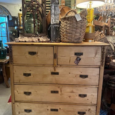 Antique European Pine Dresser, waxed, 5 Drawer 