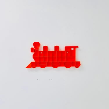 Space age Bullyland wall box orange locomotive. by Bully figurer west Germany 1970s 