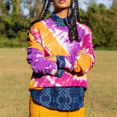 abacaxi Tie Dye Long Sleeve Top - Marigold Sunset