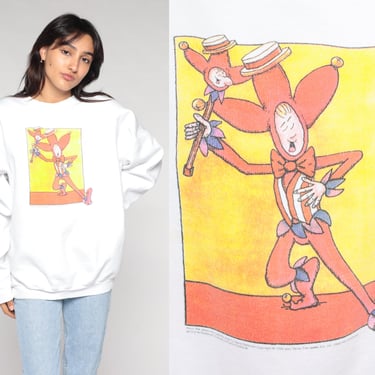 The Jester Has Lost His Jingle Sweatshirt 90s Spanish Children's Book Shirt Reading Graphic Crewneck Pullover Vintage 1990s xl 2xl xxl 