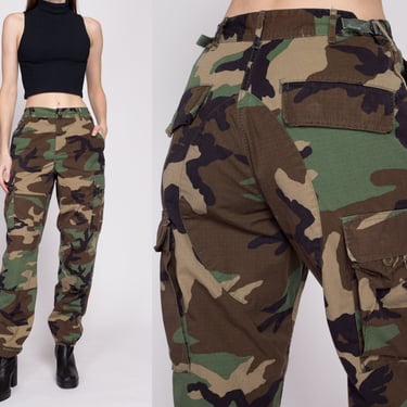Sm-Lrg Vintage Camo Cargo Field Pants All Sizes | Unisex Military Olive Drab Camouflage Army Combat Trousers 