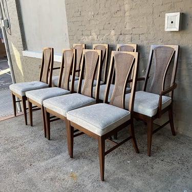 Set of 8 MCM Walnut Dining Chairs