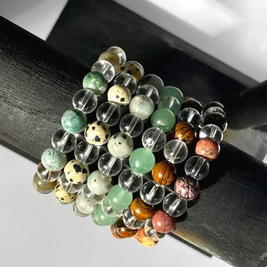 Clear Intentions Gemstone Energy Healing Stretch Bracelets | Unisex Bracelets | Clear Quartz | Beaded Bracelets | Chakra Healing | Gift for 