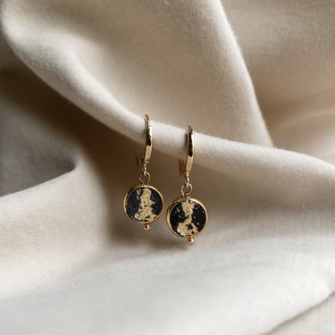 huggie concrete earrings | dainty gold hoops | silver hoops | dainty earrings | minimalist earrings | untarnish 