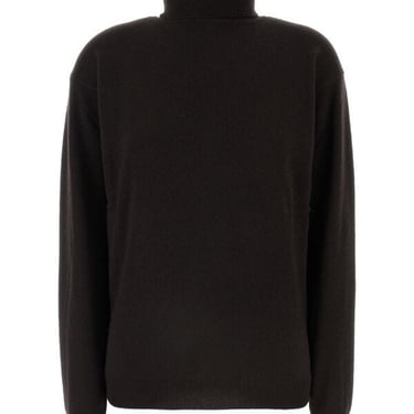 Saint Laurent Woman Dark Brown Cashmere Sweater