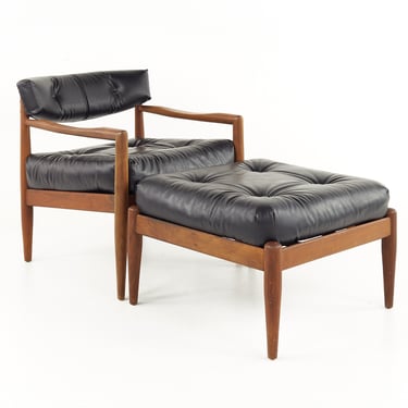 Adrian Pearsall for Craft Associates Mid Century Walnut Lounge Chair and Ottoman - mcm 
