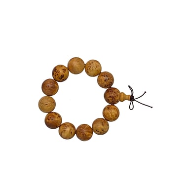 Medium Brown Cypress Wood Beads Hand Rosary Praying Bracelet ws3770E 