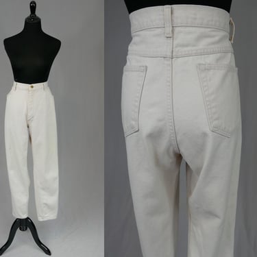 90s Wrangler Jeans - 32 waist - White Gray Denim Pants - High Waisted - Vintage 1990s - 30" length 