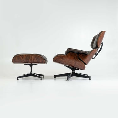 1970s Eames Lounge Chair & Ottoman in original chocolate leather 
