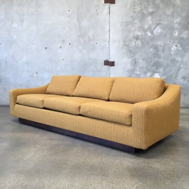 1960's Vintage Sofa New Upholstery With Walnut Base