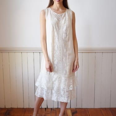 1920s Silk and Lace Gown | S/M 