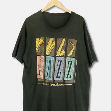 Vintage 1989 New Orleans Jazz Saxophone T Shirt