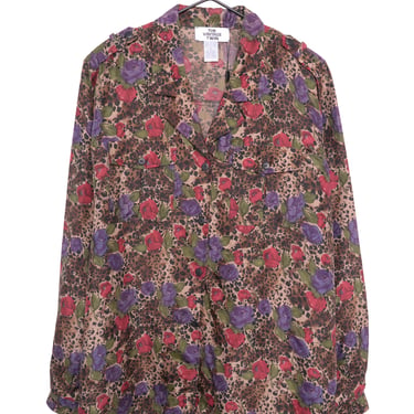 Leopard Floral Silk Top