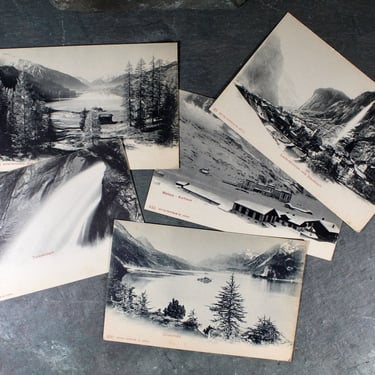 Antique Switzerland Postcards - Turn of the Century Sisersee, Trummelbach, Lauterbrunnen, Davosersee, Maloya-Kurhaus | Bixley Shop 