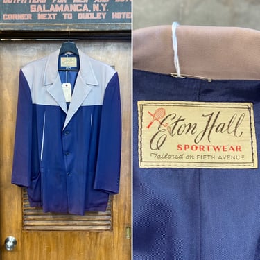 Vintage 1950’s “Eton Hall” Two-Tone Gabardine Hollywood Leisure Rockabilly Jacket, Elvis, Nassau Jacket, 50’s Vintage Clothing 