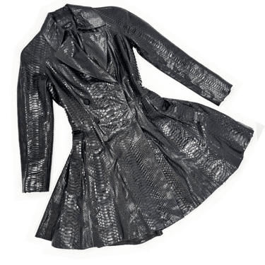 Alaia python trench coat